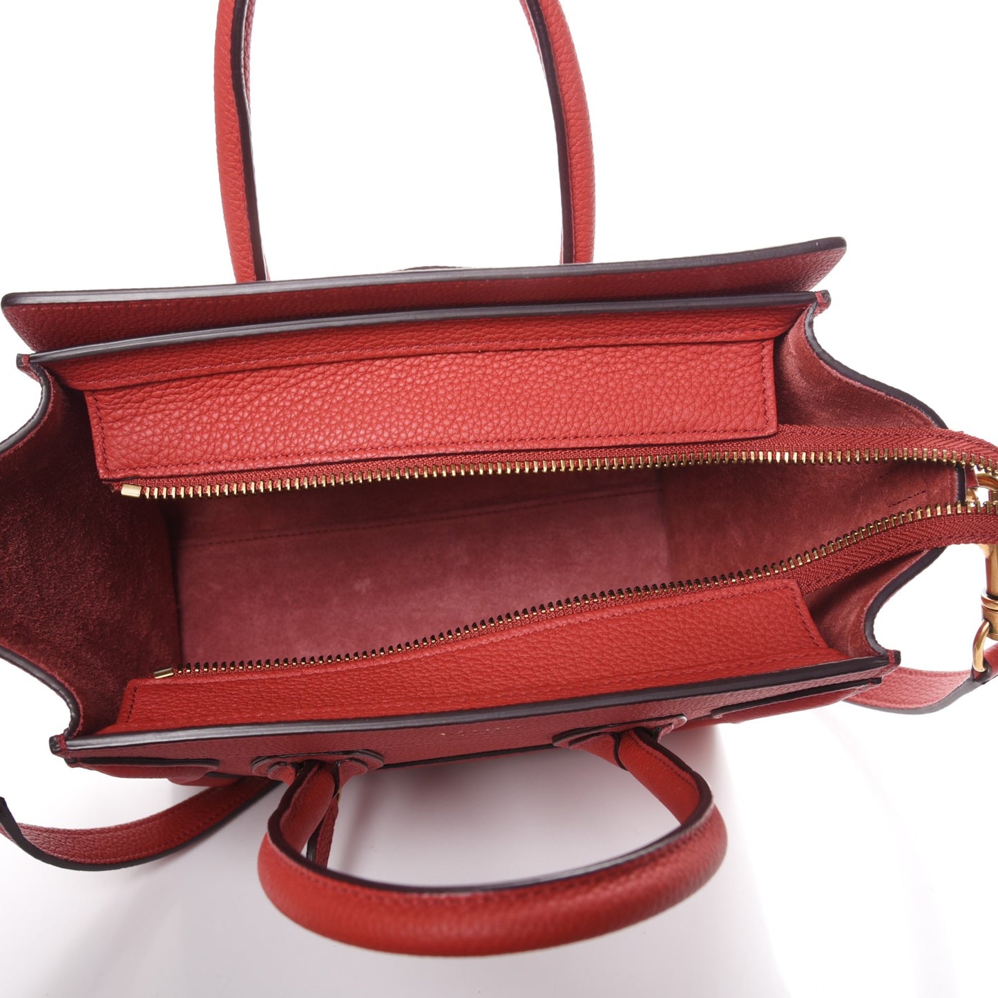 Baby Grained Calfskin Nano Luggage Red