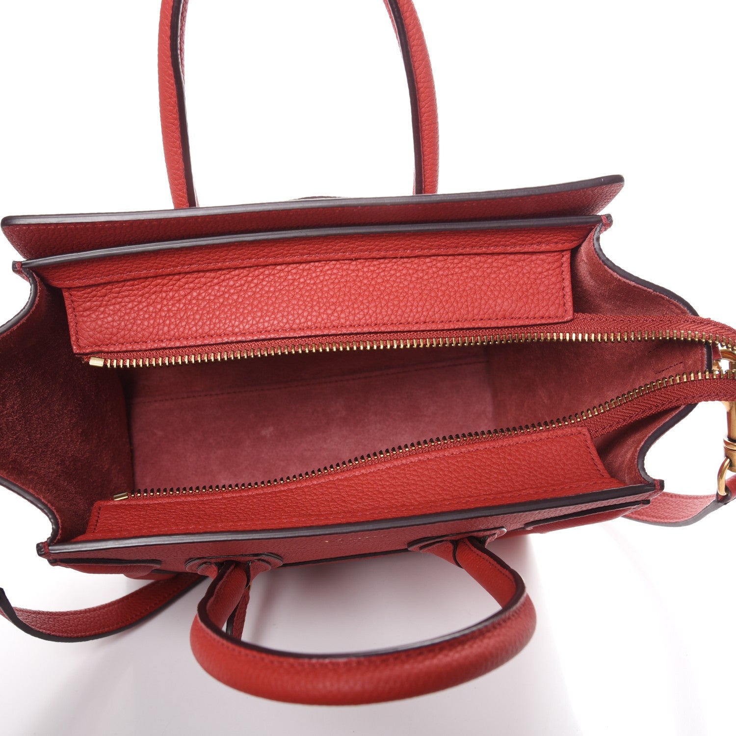 Celine Baby Grained Calfskin Nano Luggage Red 6 of 8