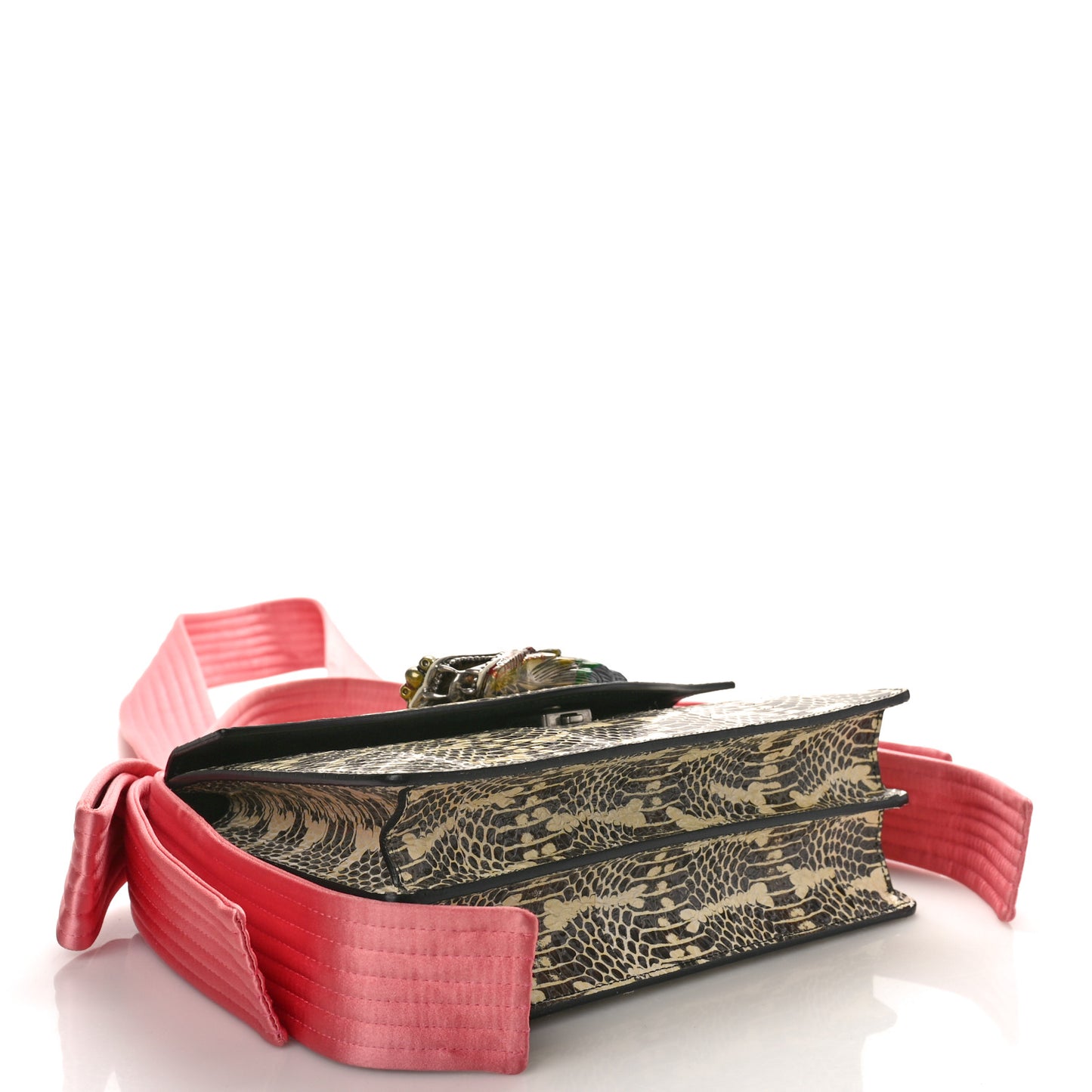 Snakeskin Naga Dragon Small Shoulder Bag Beige Pink