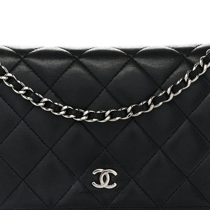 Chanel Lambskin Quilted Wallet On Chain WOC Black 9 of 13