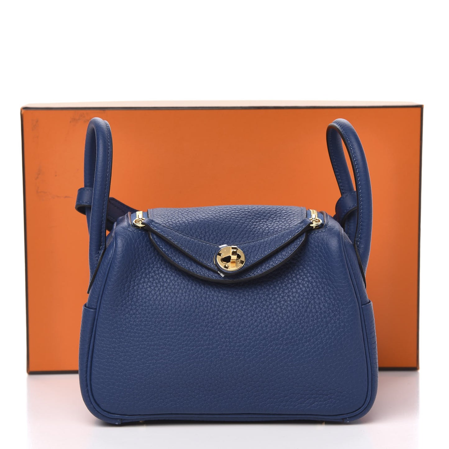 Taurillon Clemence Mini Lindy 20 Deep Bleu