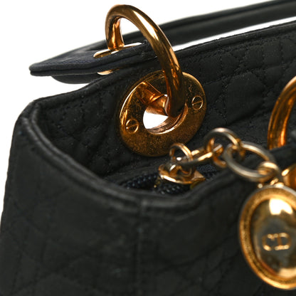 Christian Dior Nylon Cannage Medium Lady Dior Black 14 of 22