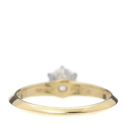Tiffany 18K Yellow Gold Platinum Diamond .45ct Solitaire Engagement Ring 48 4.5 3 of 5