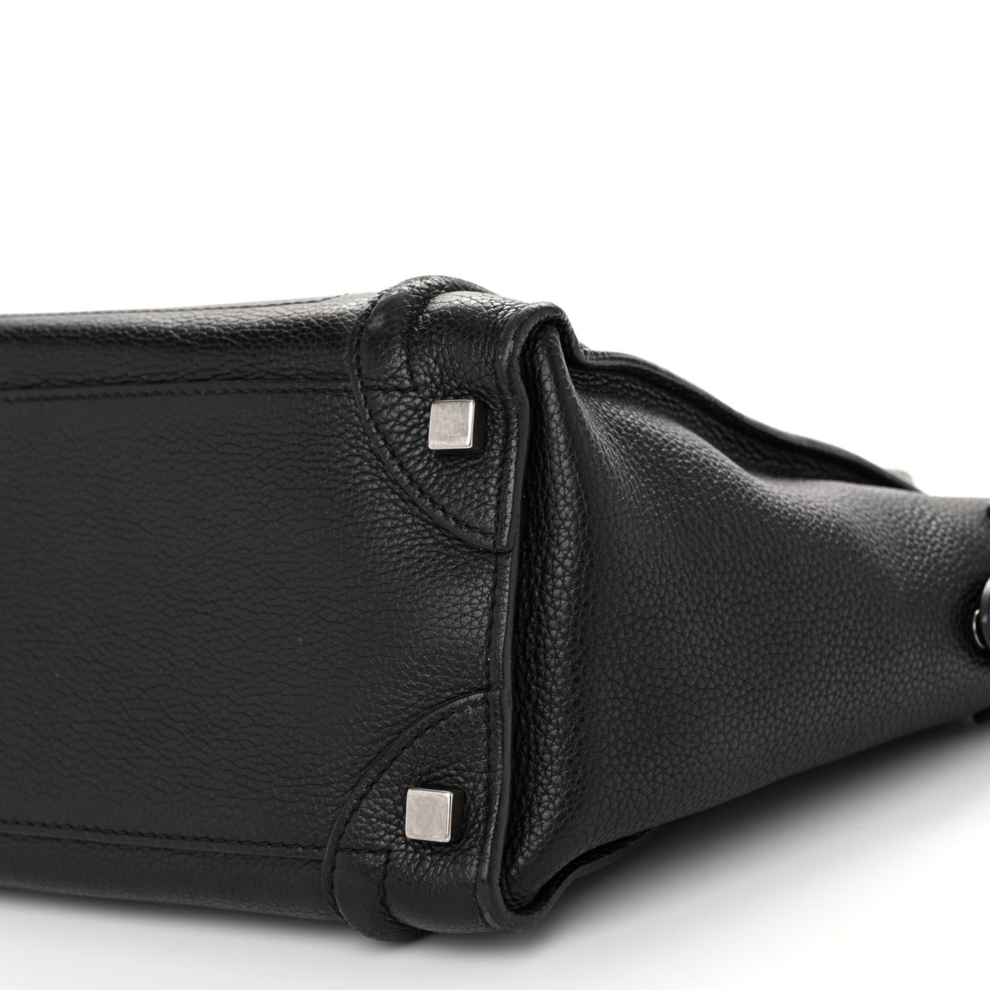 Drummed Calfskin Micro Luggage Black