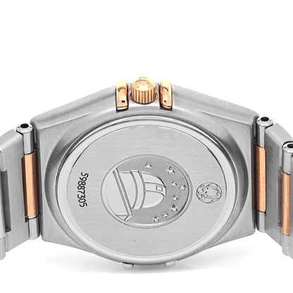 Omega Stainless Steel 18K Yellow Gold Diamond Bezel Mother of Pearl 25mm Constellation Iris Rainbow Multi-Stone Quartz Watch 1358.79.00 4 of 5