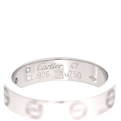 Cartier 18K White Gold Diamond 4mm LOVE Wedding Band Ring 47 4 7 of 8