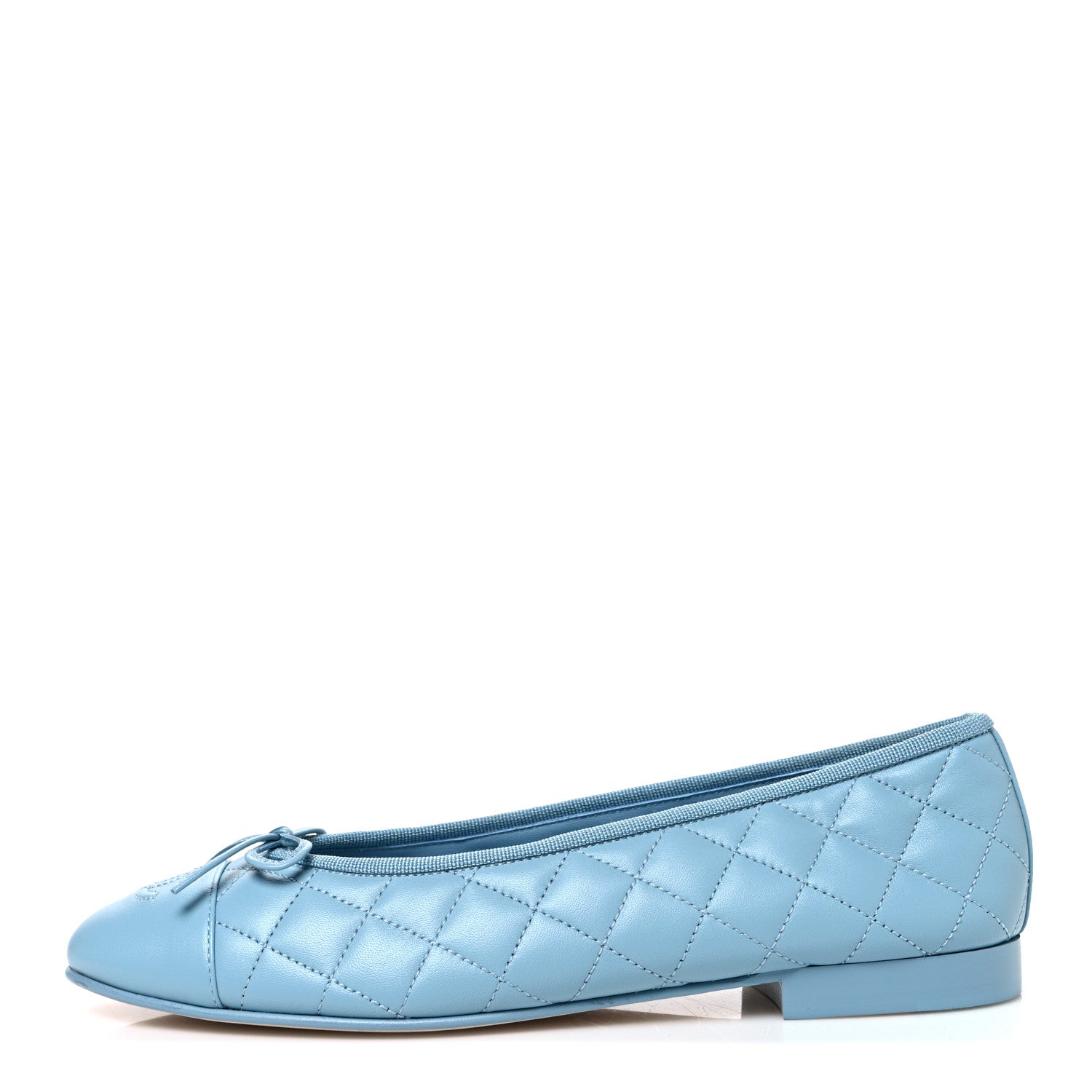 Chanel Lambskin Quilted CC Cap Toe Ballerina Flats 39.5 Blue 1 of 11
