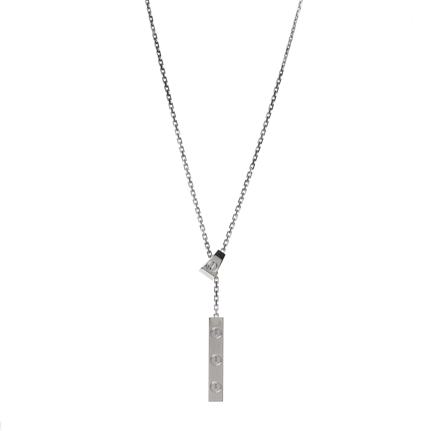 Cartier 18K White Gold LOVE Lariat Necklace 1 of 5