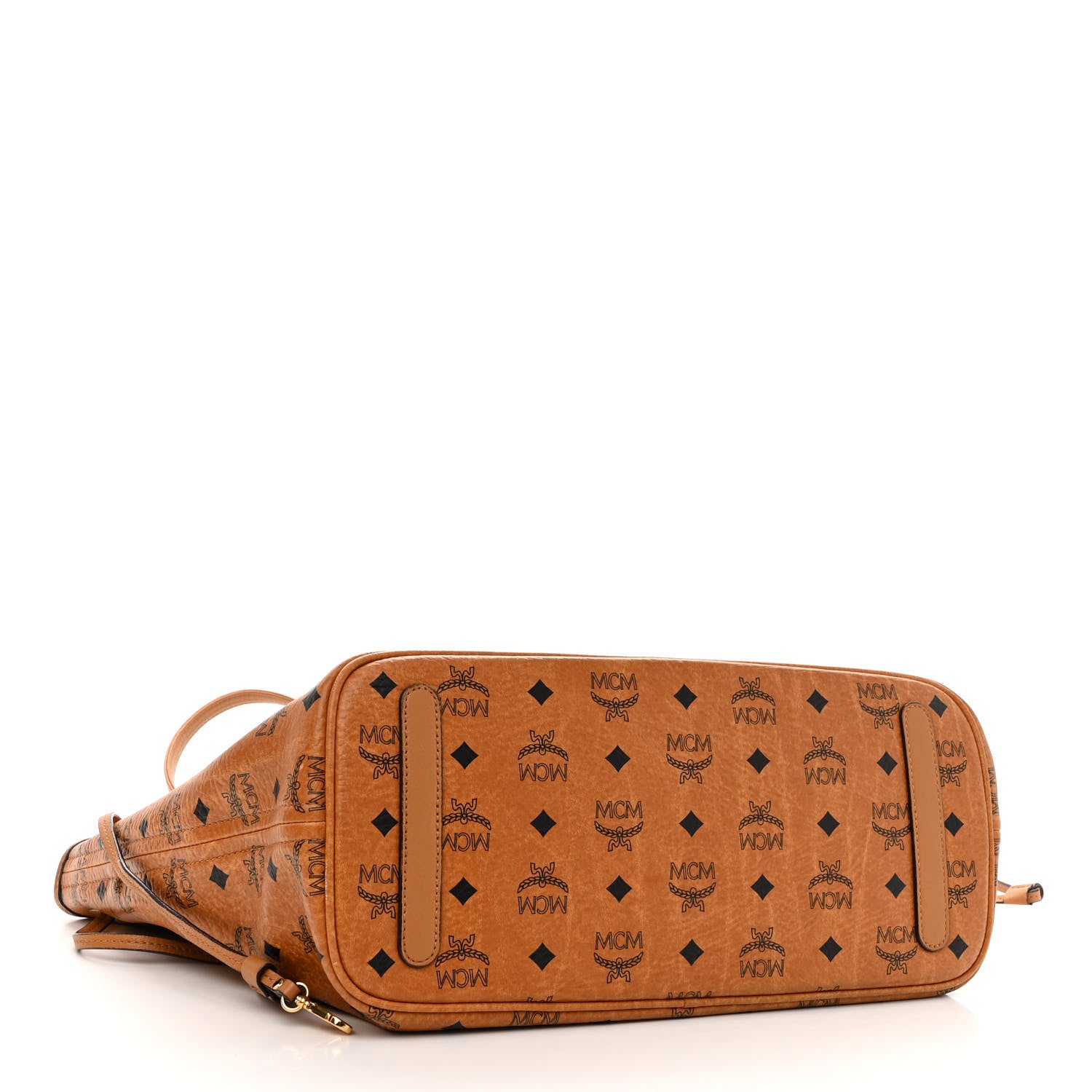 MCM Visetos Medium Liz Reversible Shopper Tote Cognac 7 of 18