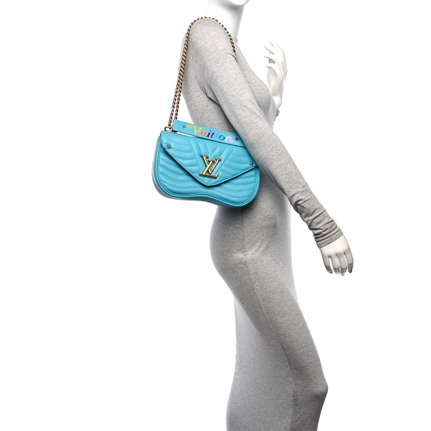 Calfskin New Wave Chain MM Malibu Green