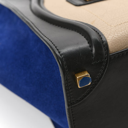 Celine Elephant Calfskin Suede Micro Tri-Color Luggage Sand 10 of 10