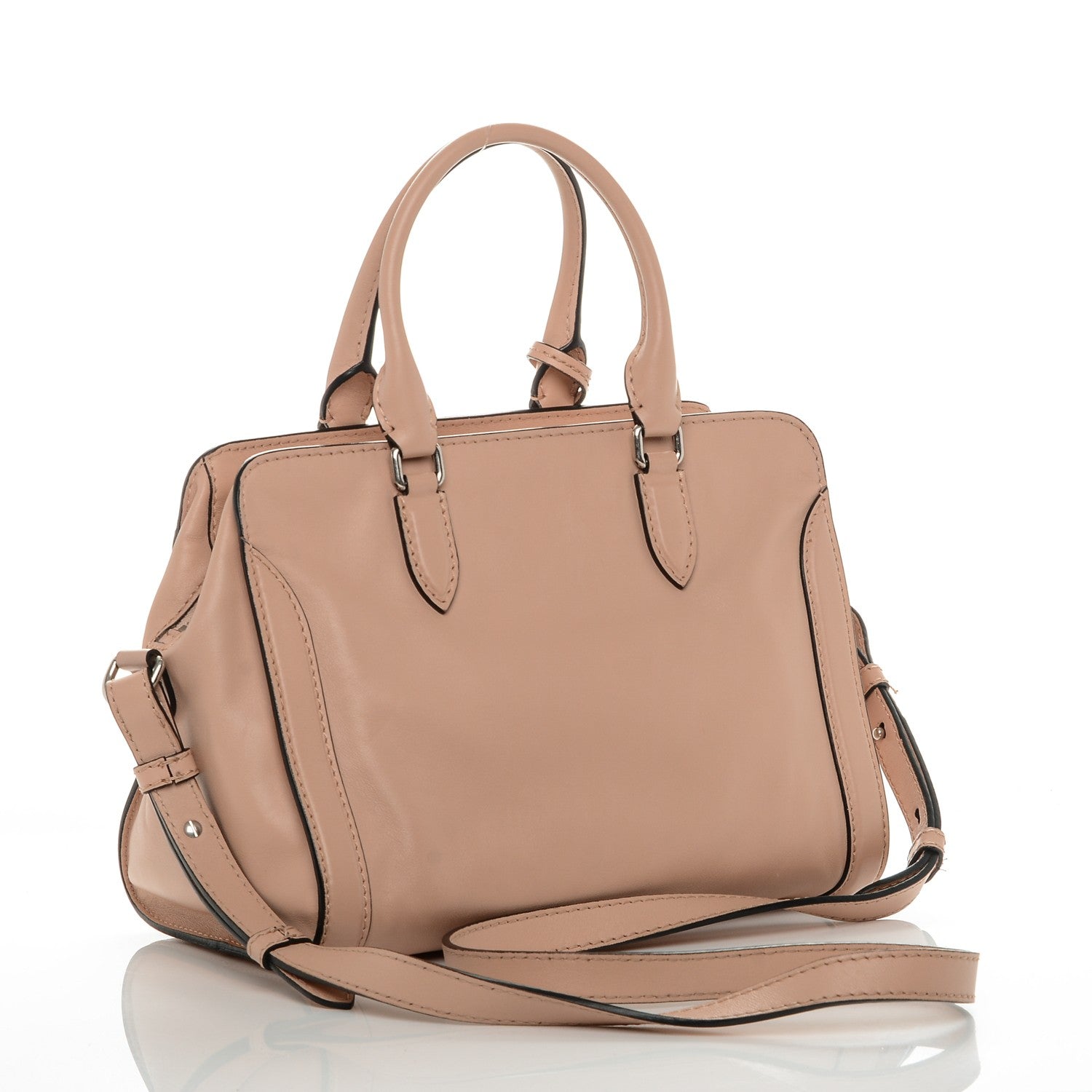 Alexander McQueen Calfskin Small Skull Padlock Zip Around Tote Boudoir 3 of 9