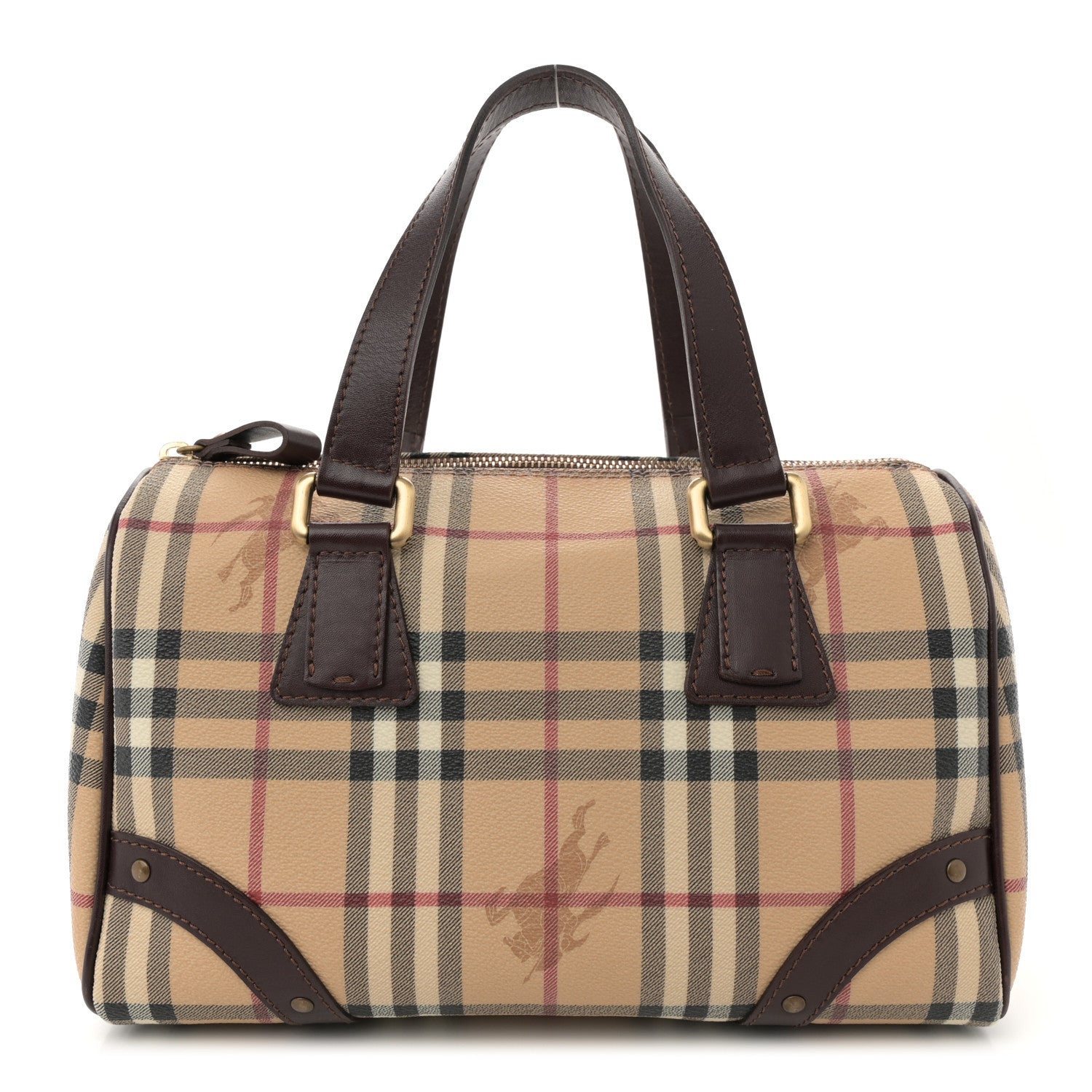 Burberry Haymarket Check Studded Bowler Brown 1 of 11