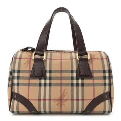 Burberry Haymarket Check Studded Bowler Brown 1 of 11