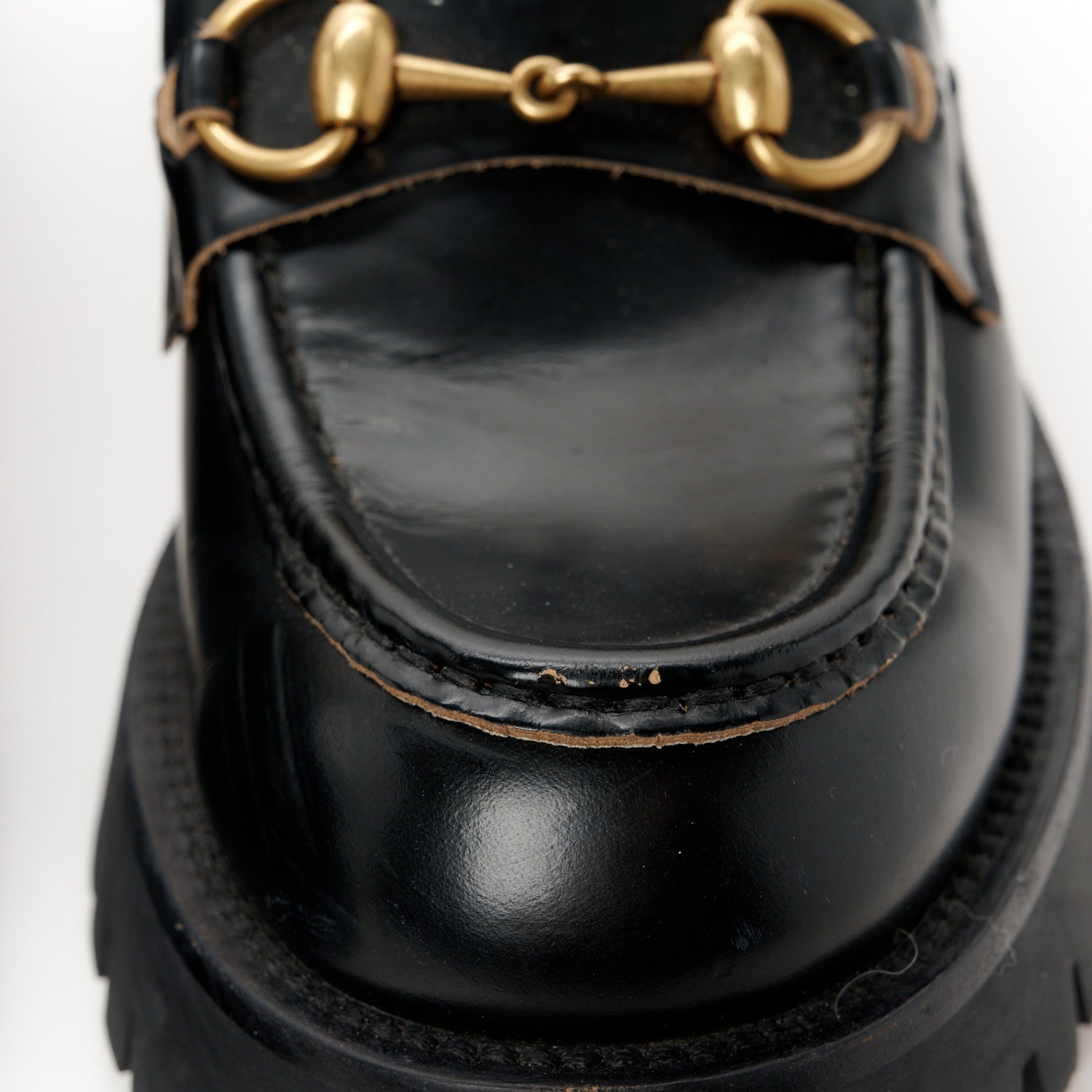 Gucci Cordovan Lux Womens Harald Horsebit 25mm Platform Loafers 39.5 Black 12 of 13