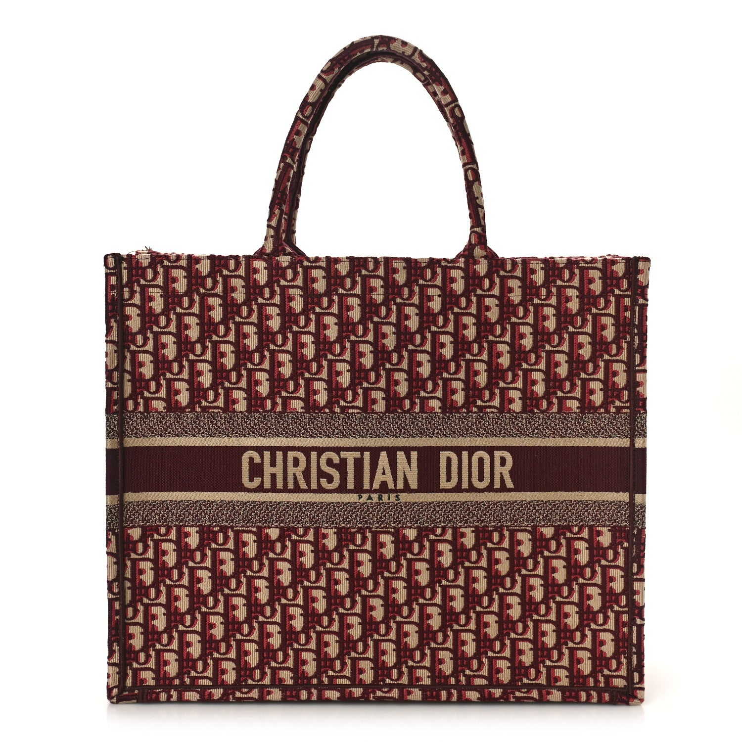 Christian Dior Oblique Large Book Tote Burgundy Multicolor 1 of 9