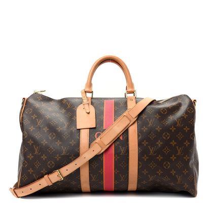 Louis Vuitton Monogram My LV Heritage Keepall Bandouliere 50 Fuchsia Orange 1 of 9