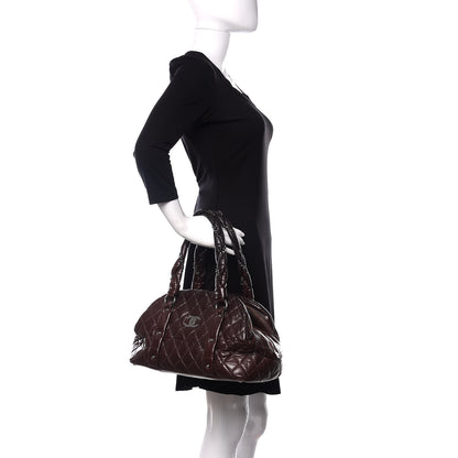 Chanel Distressed Lambskin Vintage Ligne Lady Braid Tote Brown 2 of 18