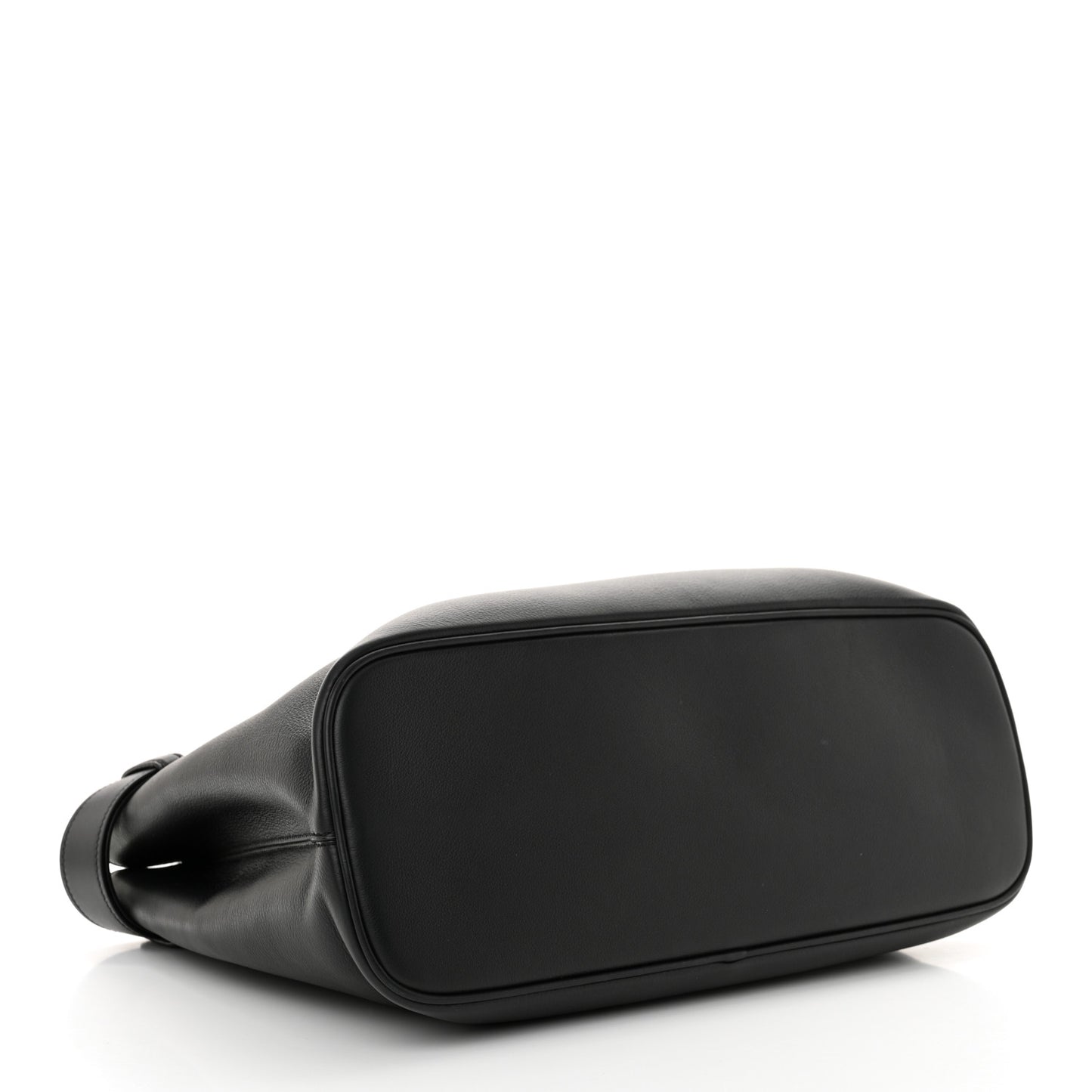 Vitello Daino Large Buckle Bag With Belt Black