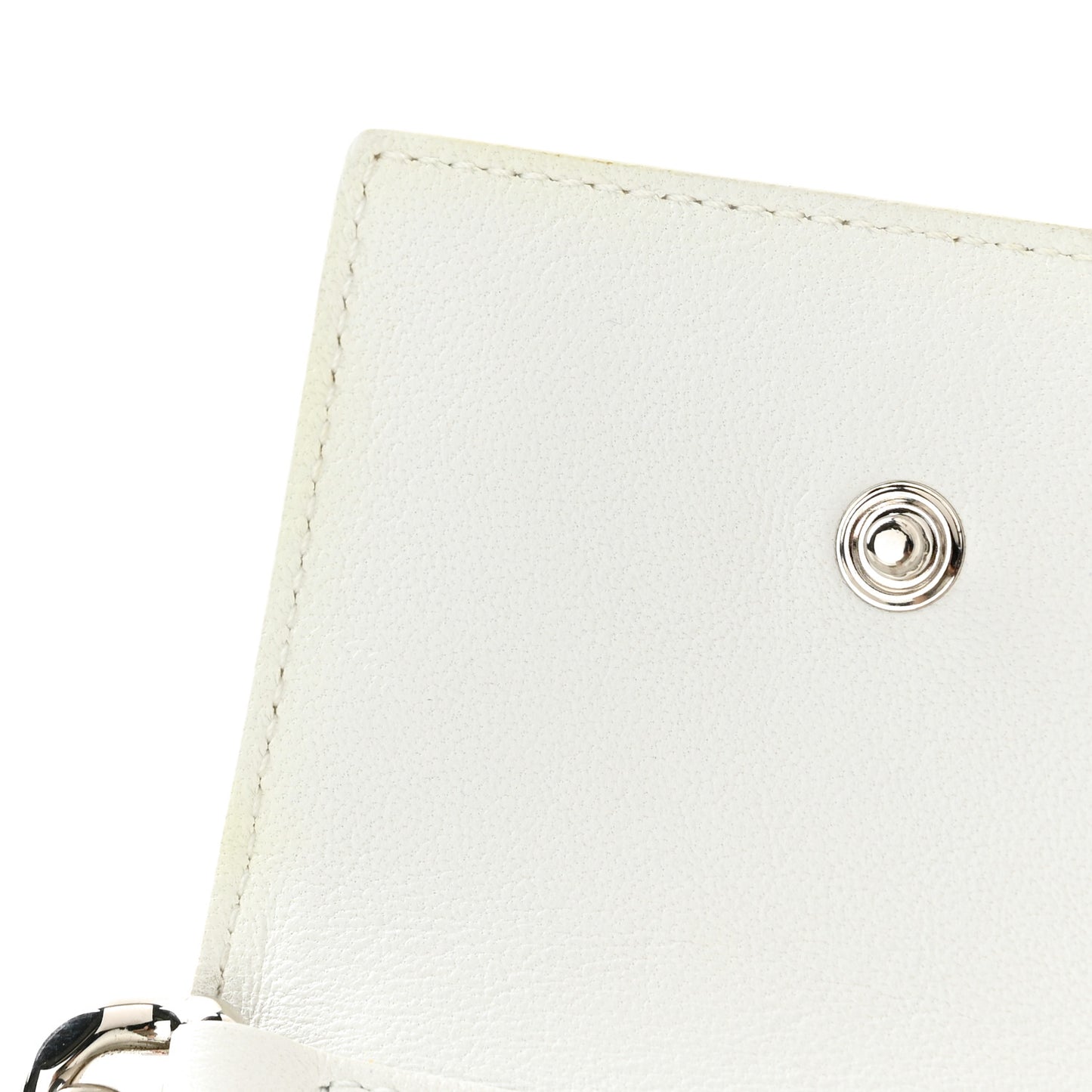 Smooth Calfskin Micro The Four Ring Knuckle Chain Shoulder Bag White