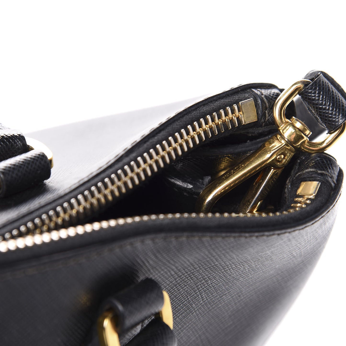 Saffiano Small Galleria Double Zip Tote Black