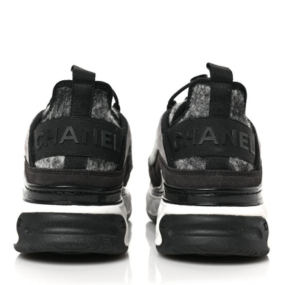 Chanel Fabric Suede Calfskin CC Sneakers 38 Grey 5 of 9
