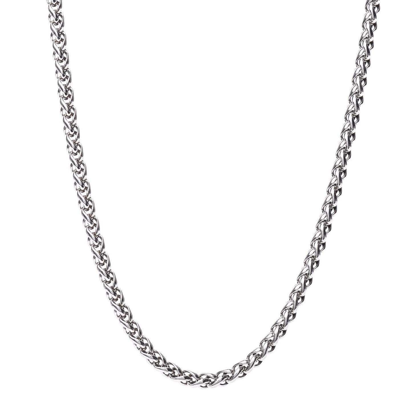 Sterling Silver 4mm Wheat Chain Necklace