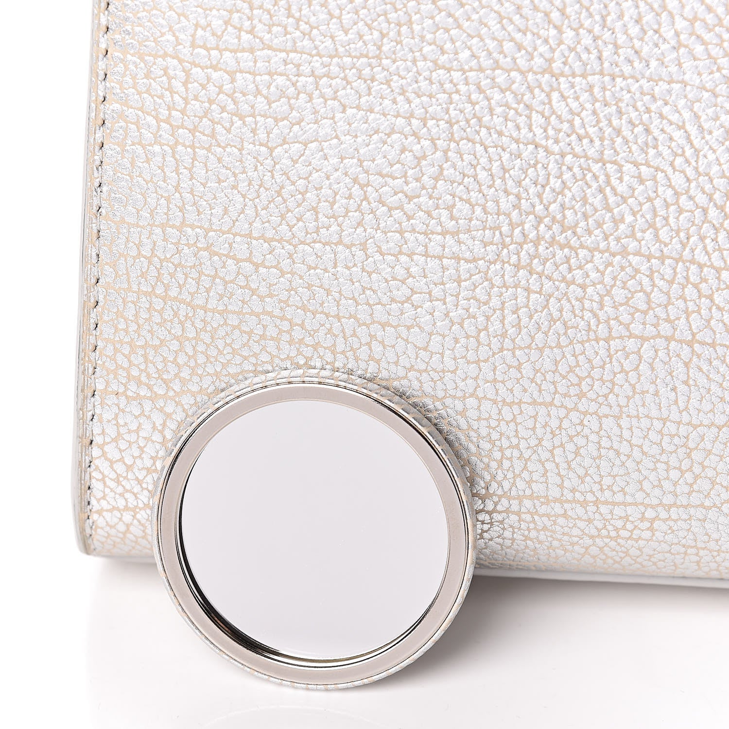 Delvaux Metallic Crispy Calfskin MM Metal Frame Tempete Satchel Antique Silver 10 of 10