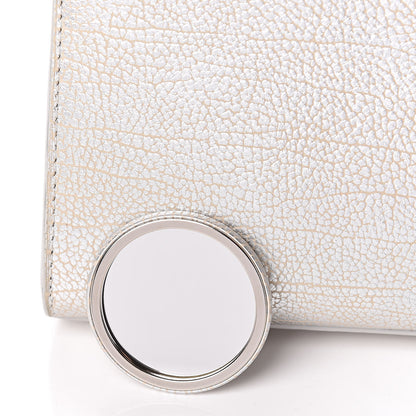 Delvaux Metallic Crispy Calfskin MM Metal Frame Tempete Satchel Antique Silver 10 of 10