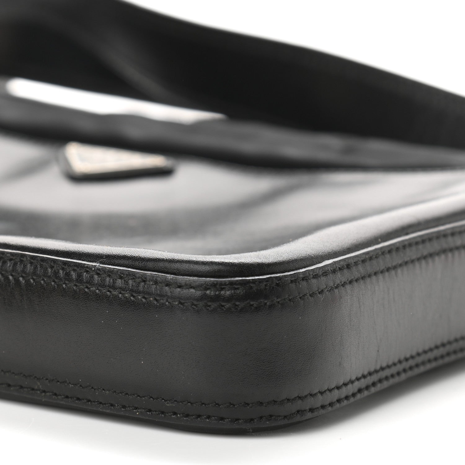 Prada Calfskin Nylon Messenger Bag Black 8 of 12