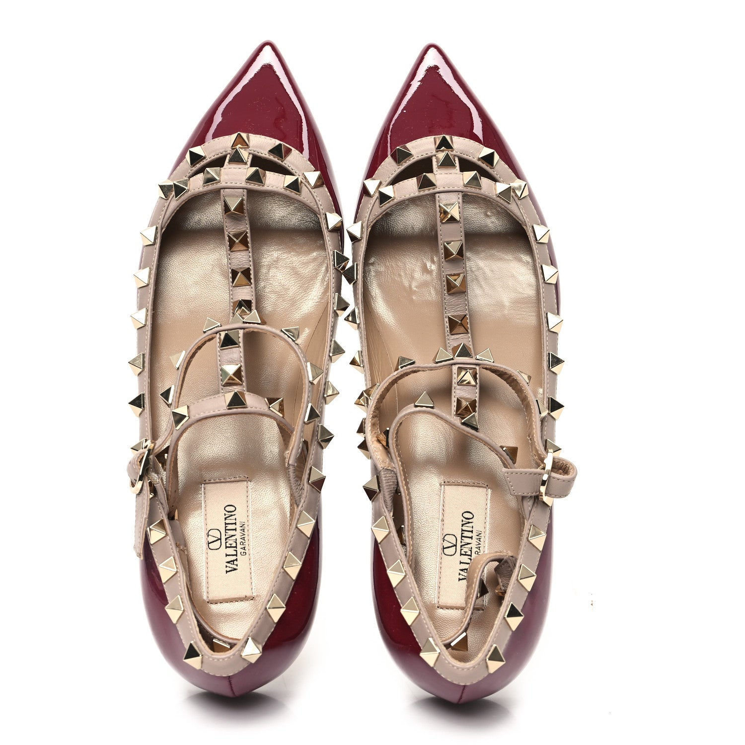 Valentino Garavani Patent Nappa Rockstud Cage Ballerina Flats 40 2 of 9
