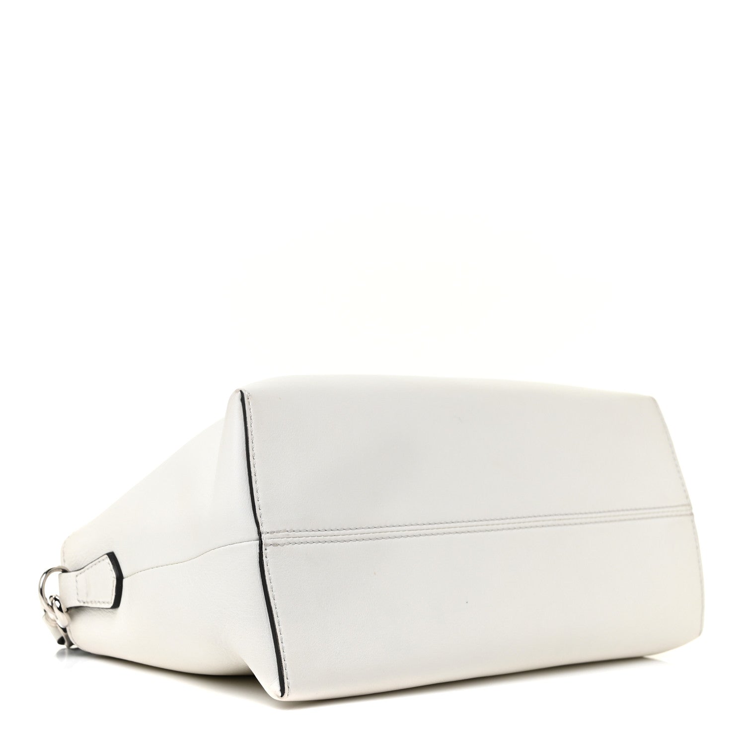 Fendi Vitello Dolce Bi-Color FF 1974 Embossed Medium By The Way Boston Bag White Ice Maya Black 4 of 13