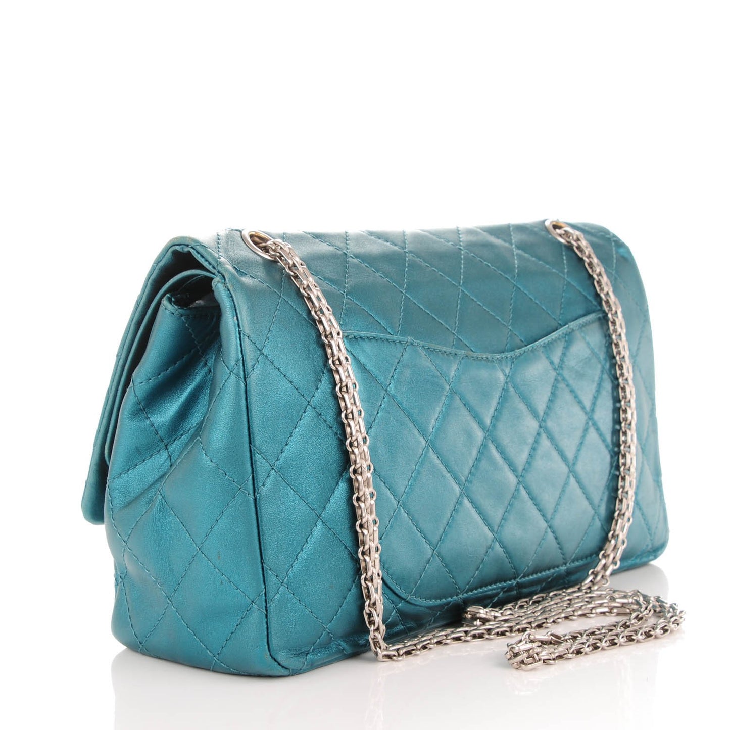 Metallic Calfskin Quilted 2.55 Reissue 227 Flap Turquoise