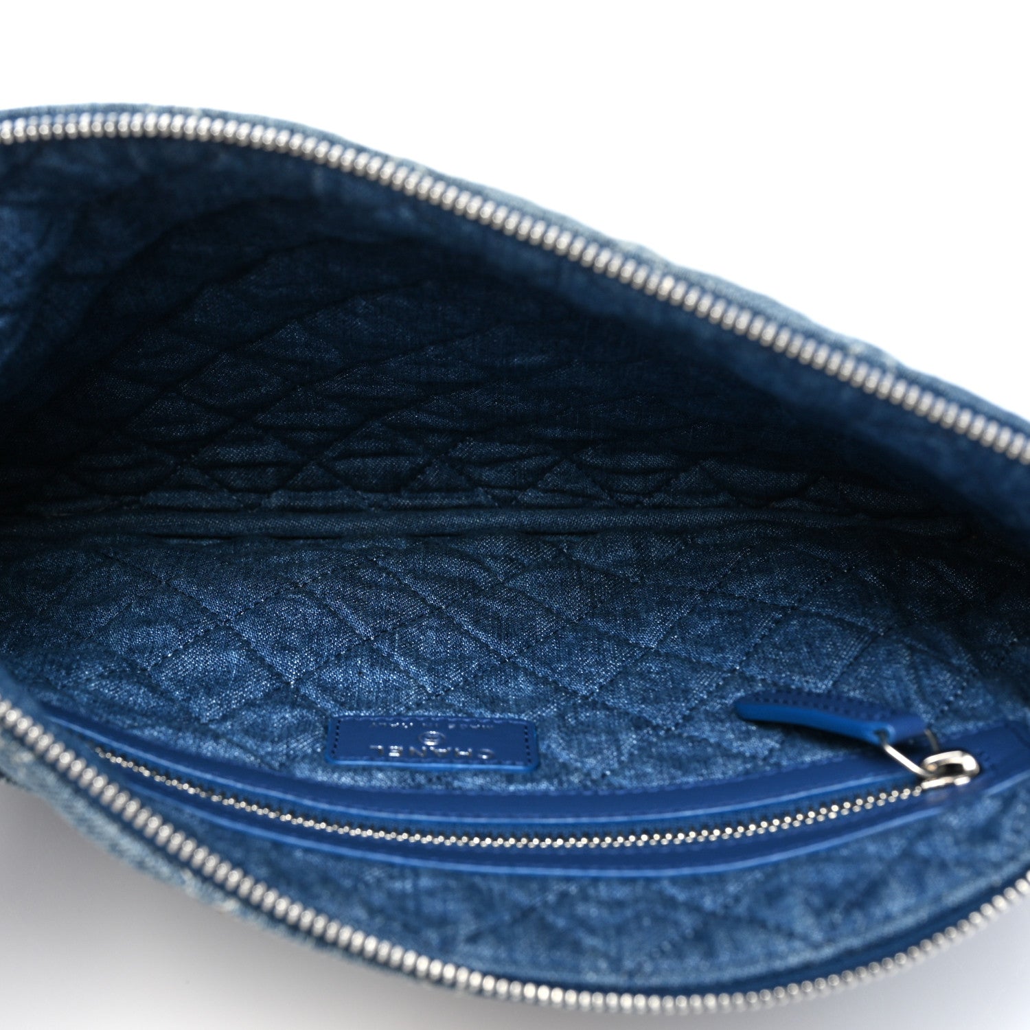 Chanel Denim Pocket Medium Cosmetic Case Blue 5 of 8