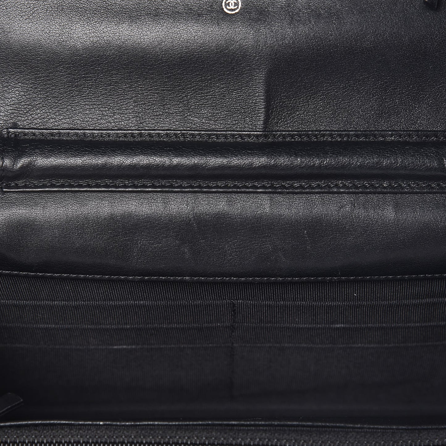 Distressed Patent Calfskin Quilted Reissue Wallet On Chain WOC Black