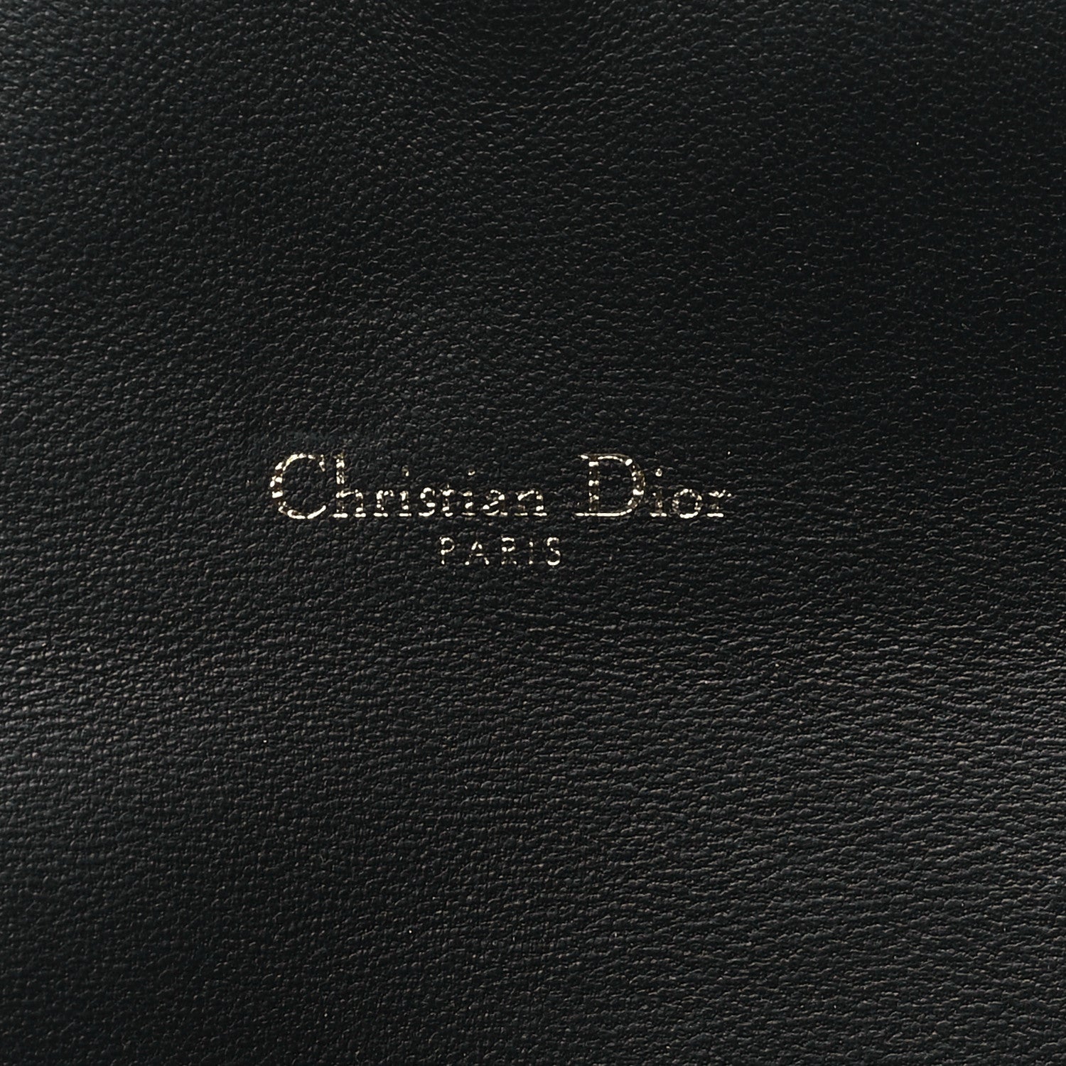Christian Dior Grained Calfskin Saddle Chain Wallet Pouch Black 7 of 10