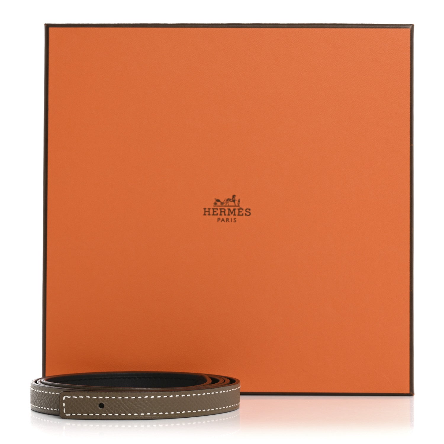 Hermes Swift Epsom 13mm Belt Strap 90 36 Black Etoupe 7 of 7