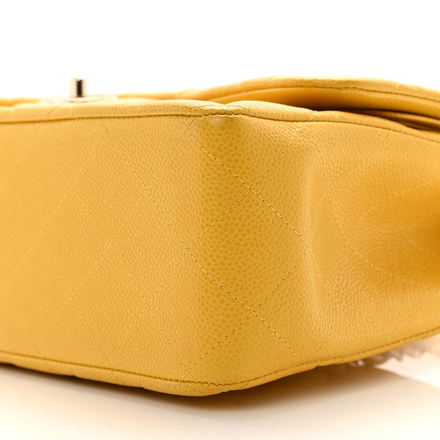 Caviar Quilted Jumbo Double Flap Yellow
