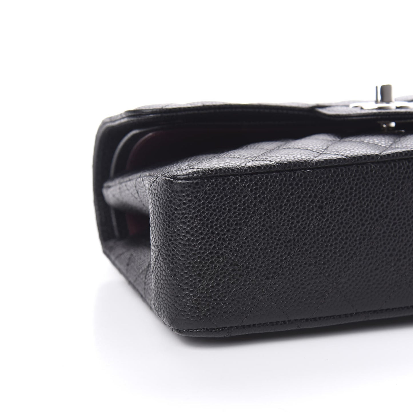 Caviar Quilted Small Double Flap Black