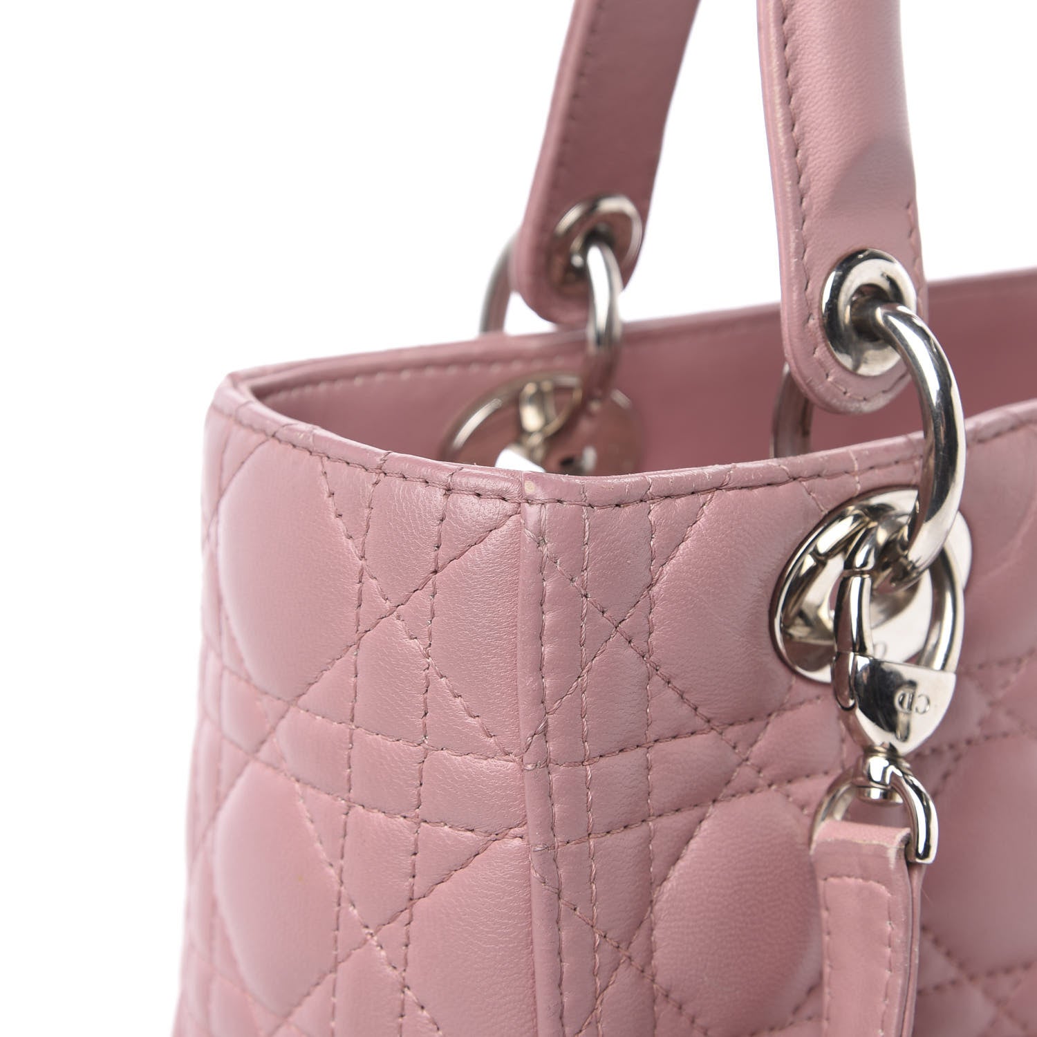 Christian Dior Lambskin Cannage Medium Lady Dior Pink 13 of 16