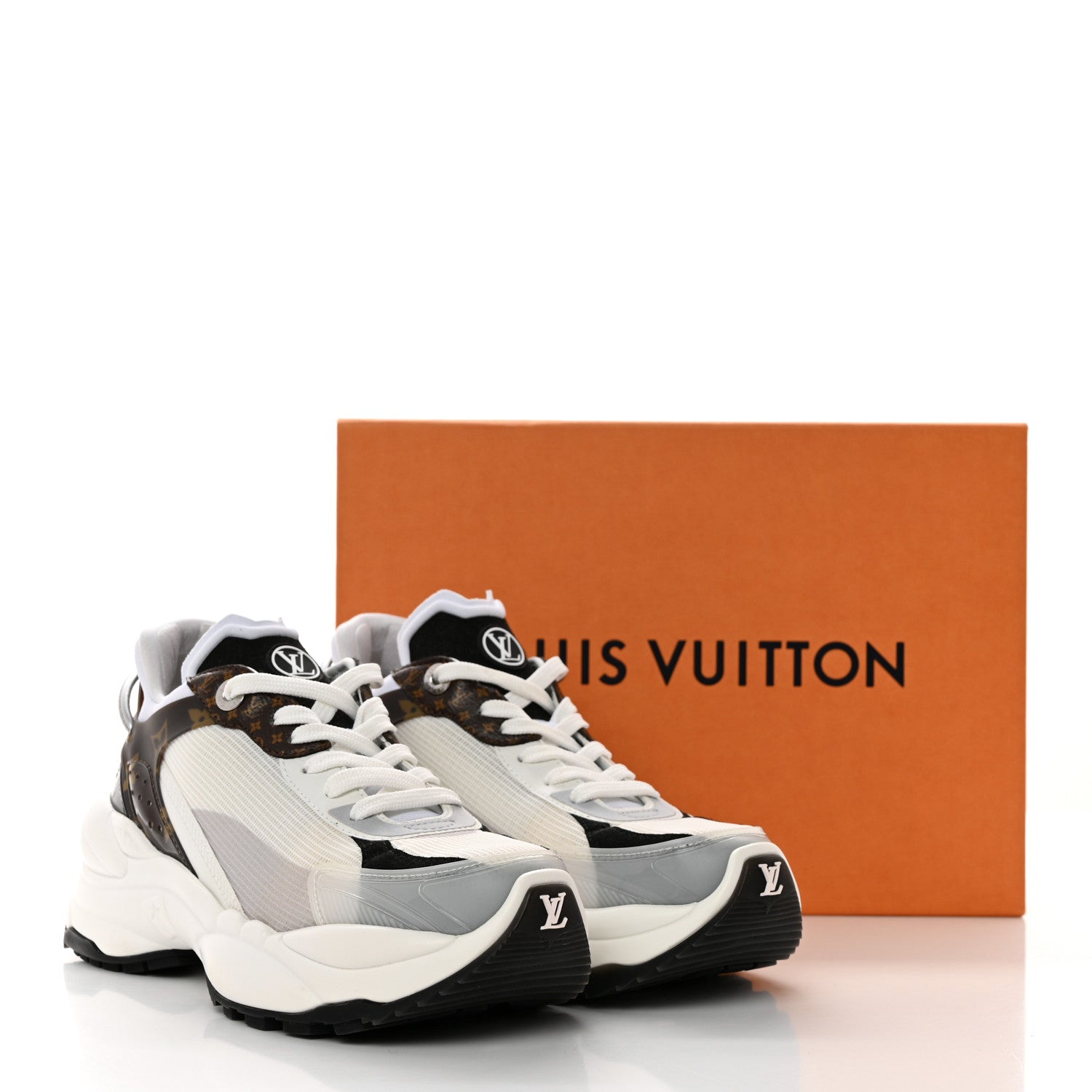Louis Vuitton Monogram Calfskin Run 55 Sneakers 37.5 White 11 of 11