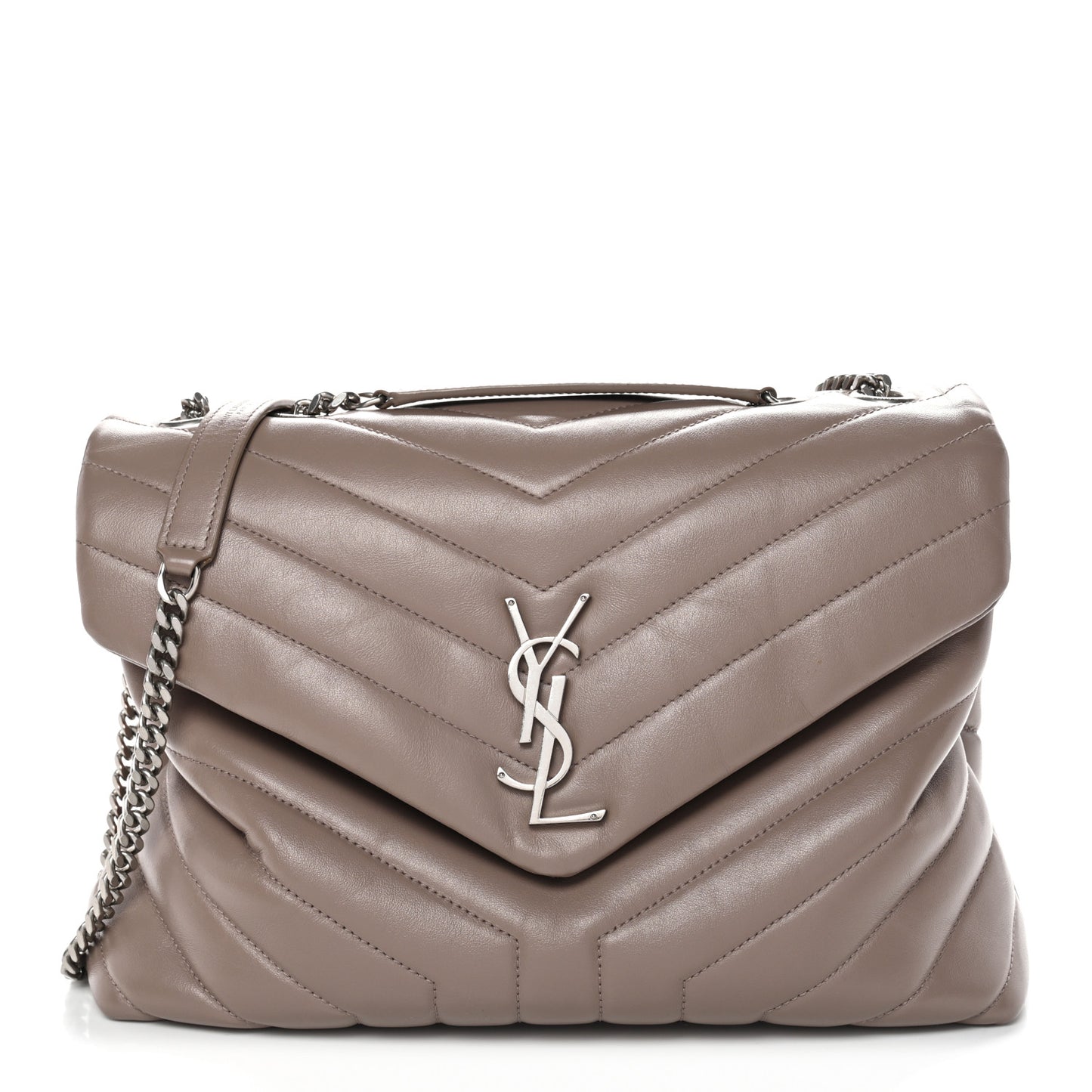 Calfskin Y Quilted Monogram Medium Loulou Chain Satchel Mink