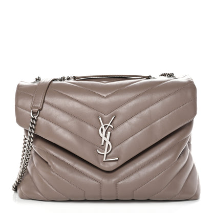 Saint Laurent Calfskin Y Quilted Monogram Medium Loulou Chain Satchel Mink 1 of 12