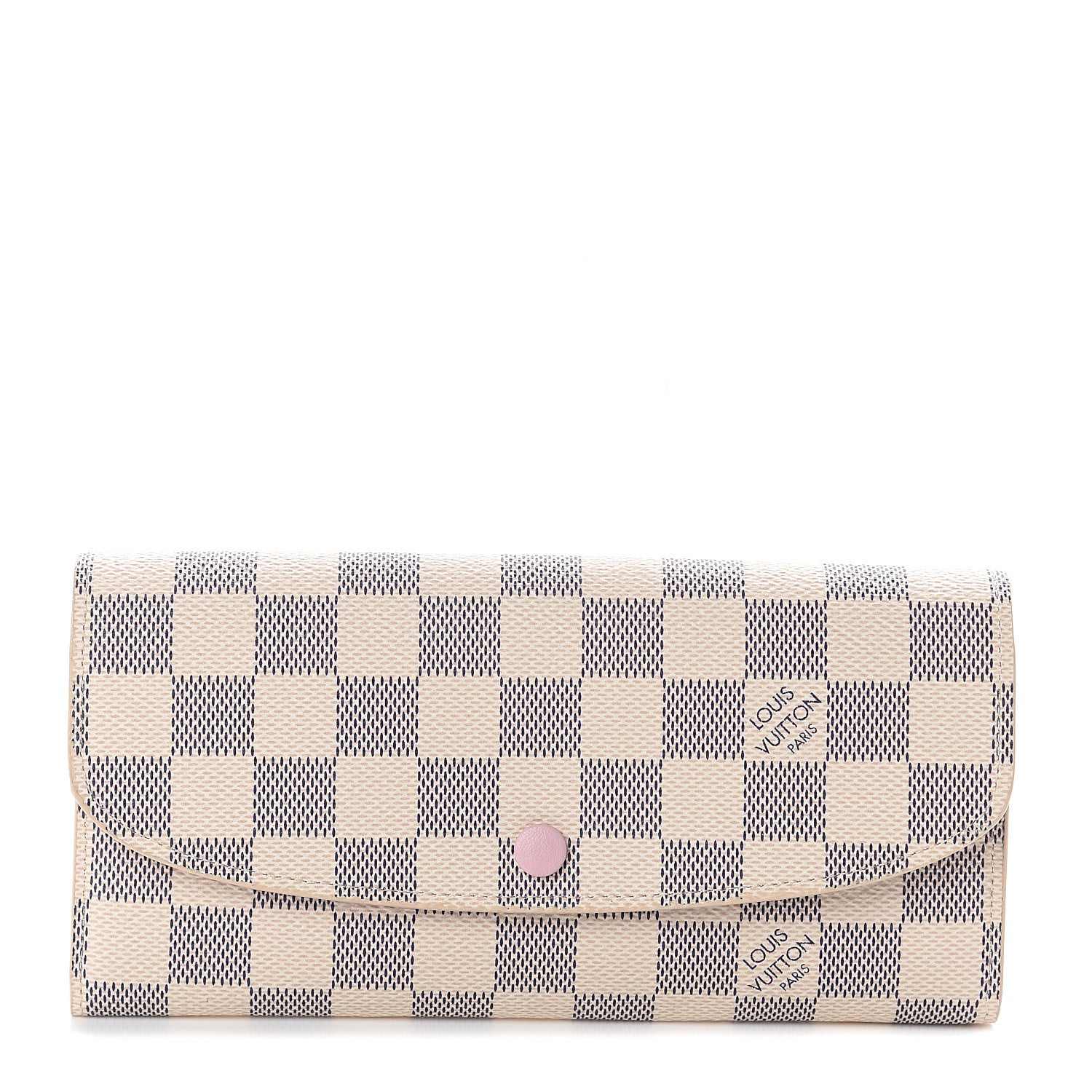 Louis Vuitton Damier Azur Emilie Wallet Rose Ballerine 1 of 5