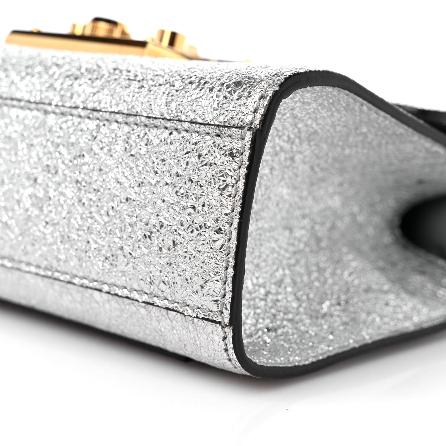Galassia Small Padlock Shoulder Bag Argento