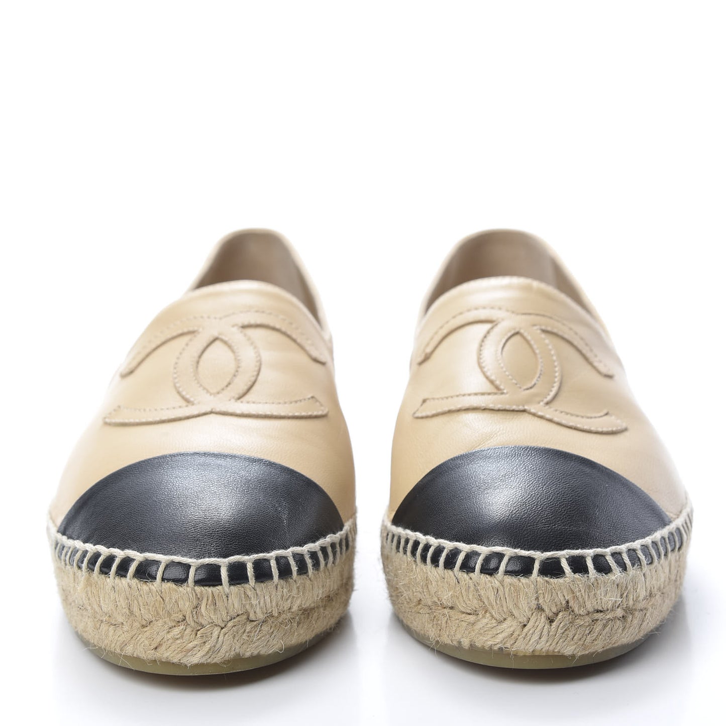 Lambskin CC Espadrilles 40 Beige Black