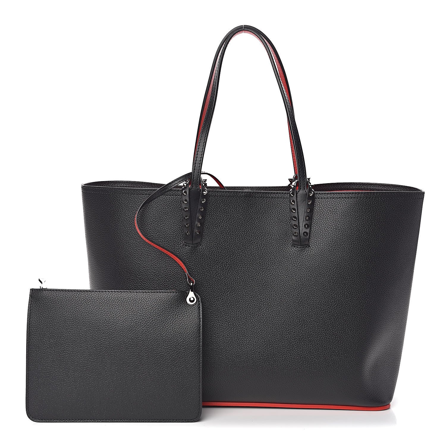 Christian Louboutin Calfskin Spikes East West Cabata Tote Black 1 of 10