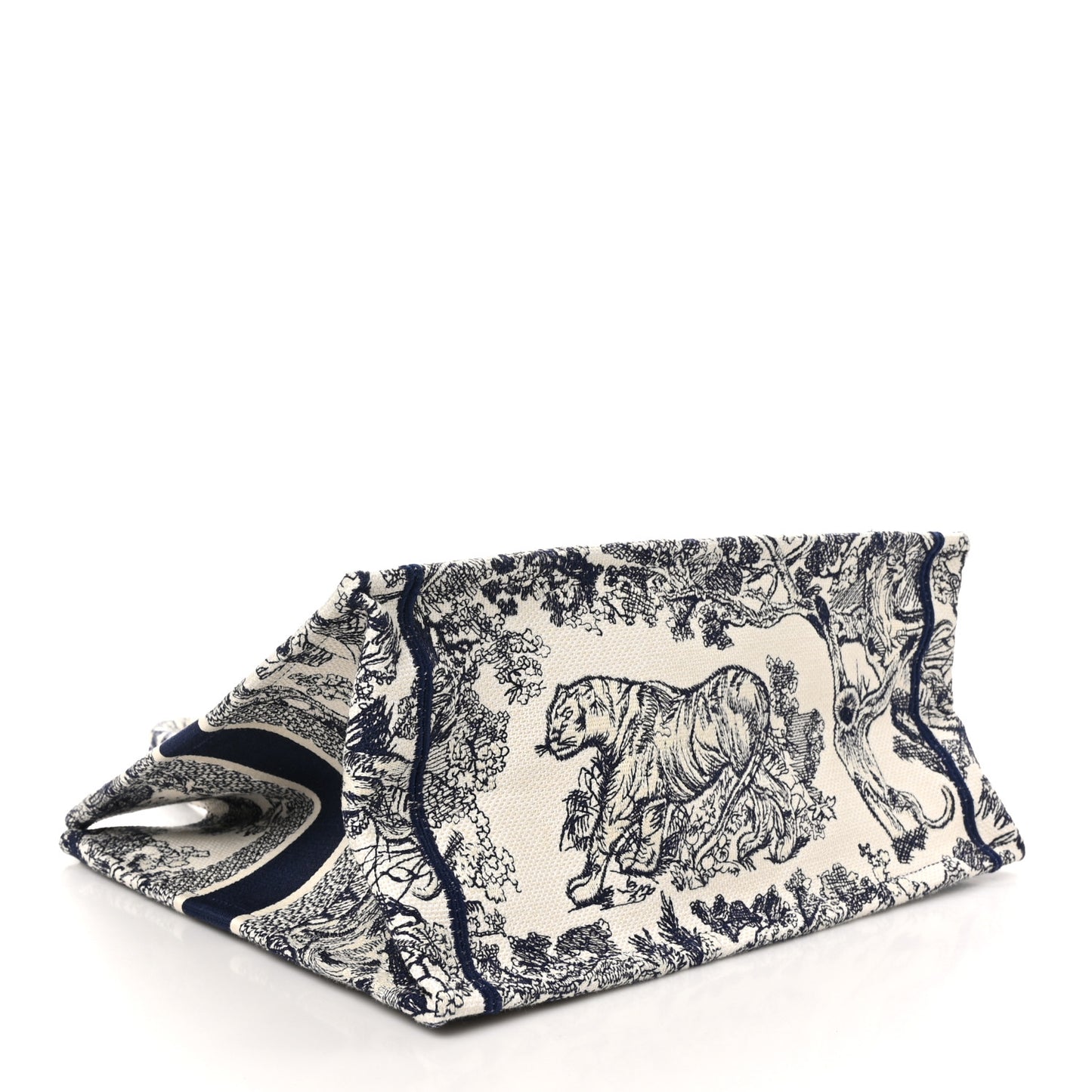 Canvas Embroidered Medium Dioriviera Toile De Jouy Book Tote Blue