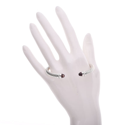 David Yurman Sterling Silver Diamond Tourmaline 5mm Cable Classics Bracelet 2 of 4