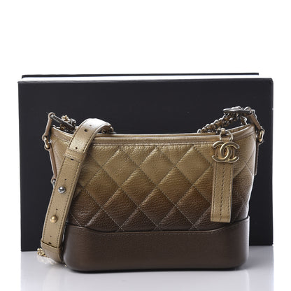Chanel Metallic Goatskin Quilted Small Gabrielle Hobo Gold Bronze 12 of 12